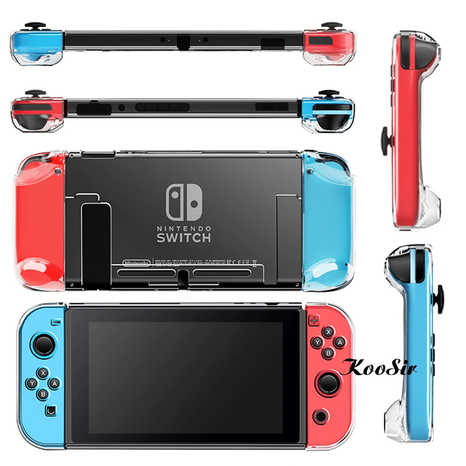 Nintendo s дорожный переключатель Прозрачный чехол для ПК+ пленка из закаленного стекла+ 4 крышки Joycon для nintendo Switch твердый кожух