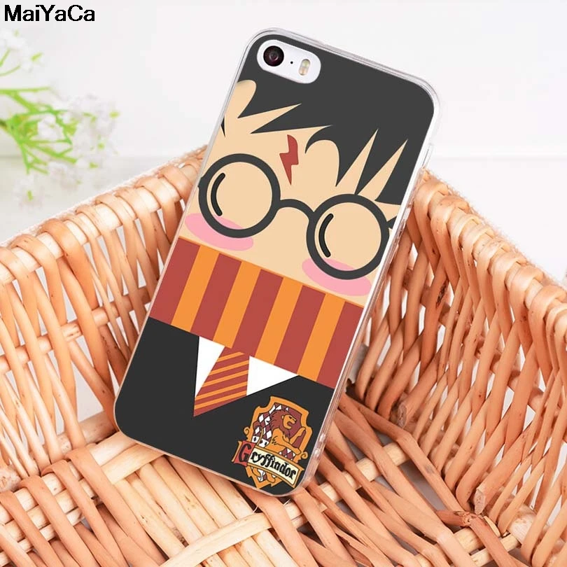 MaiYaCa Harry Potte для iPhone 4S 5C 5S 6S 7 8 Plus X XR XS MAX прозрачные чехлы для телефона мягкие чехлы из ТПУ - Цвет: Золотой