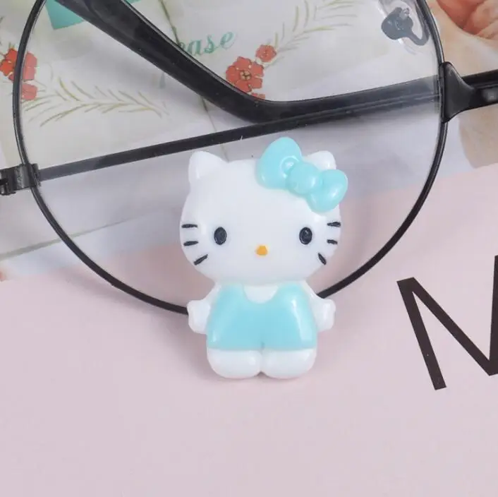 blue Новое поступление 20*28 мм смола кошка плоская спина, кабошон Декор Детские diy аксессуары для волос - Цвет: blue