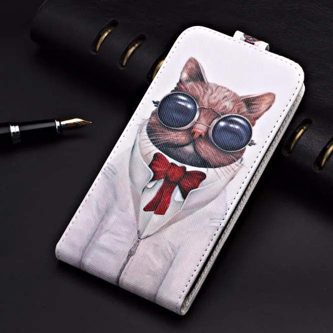 Flip-Cat 15 Lite чехол для Meizu 15 Lite M15 Coque TPU милый 3d с рельефным цветочным орнаментом животное Флип кожаный чехол для телефона - Цвет: Flip-Cat