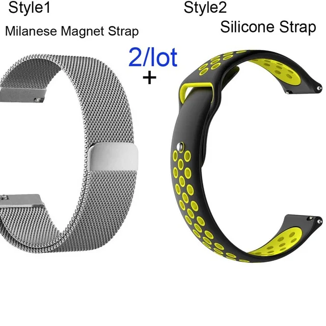22 мм браслет ремешок для huawei Watch GT Honor Magic Dream Watch Band для Huami Amazfit Pace Stratos Milanese Correa для samsung - Цвет: silver-black yellow