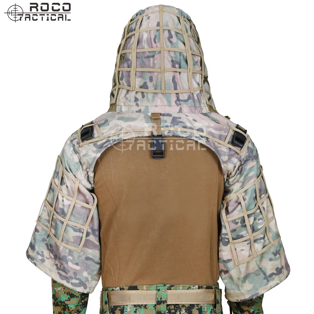 ROCOTACTICAL военный Снайпер Ghillie Viper Hood Combat Ghillie Suit Foundation Custom Ghillie Hood Jacket камуфляж, лесная местность