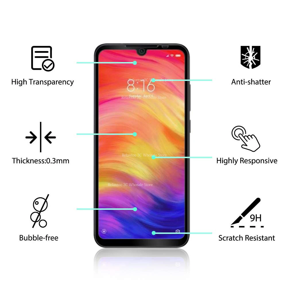 Защитное 3D стекло для Xiaomi redmi note 7 закаленное|Защитные стёкла и плёнки телефонов| |