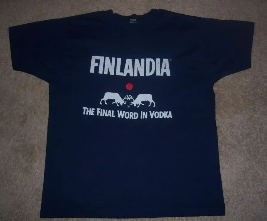 Оригинальная очень редкая винтажная 1980-е годы FINLANDIA VODKA синяя рубашка S-3XL | Мужская