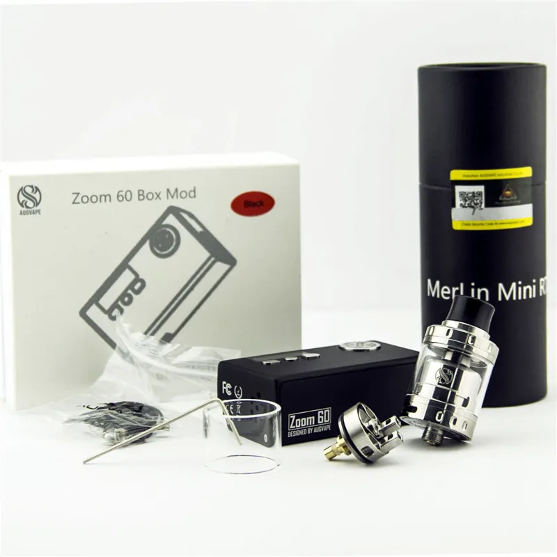 Augvape Zoom 60 электронная сигарета набор Вт 1300 мАч 0.05ohm коробка мод с 2 мл Merlin мини