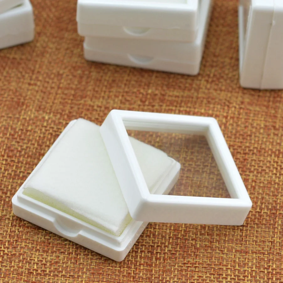 20pcs Earring Studs Jewelry Bead Rhinestone Trinket Plastic Case Boxes Showcase Tray Gift packing 1.57x1.57&quot bijoux | Украшения и