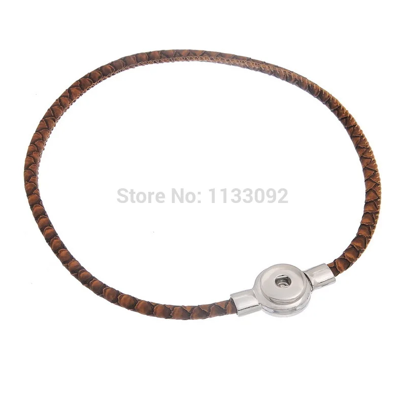 

6pcs/lot 9colors High Quality Snake Pu leather Magnetic Clasp Diy snap button charm necklace pendant for women men free ship
