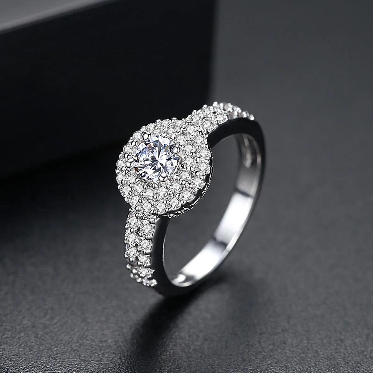 Женское Обручальное кольцо с фианитом AAA обручальные кольца покрытием из белого