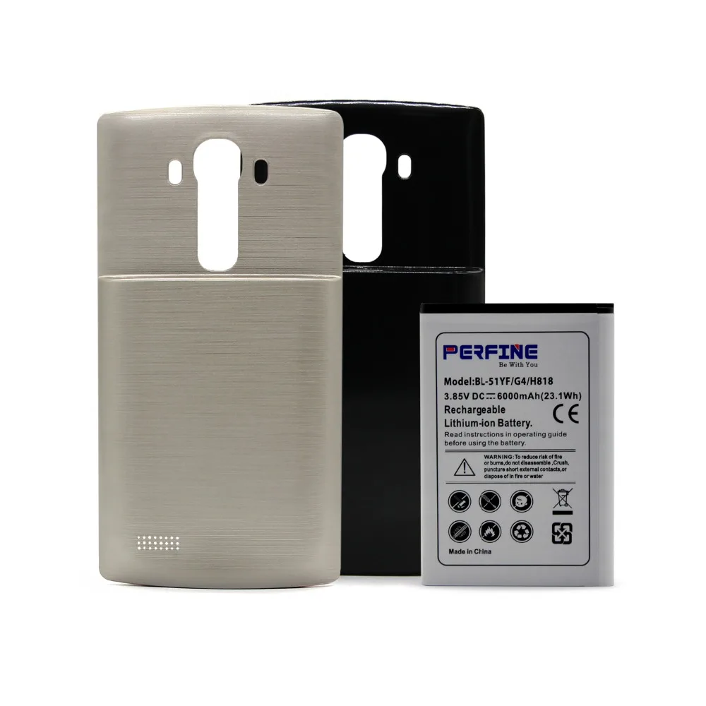BL-51YF батарея 6000mAh Замена G4 расширенная батарея с 2 шт задняя крышка чехол(черный и золотой) для LG G4 VS986 H818 батарея телефона