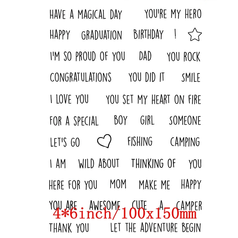 Алфавита Hello Smile, Love прозрачный силиконовый штамп/печать для DIY Скрапбукинг/фотоальбом Декоративная Прозрачная бейсбольная