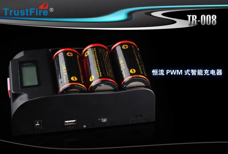 TrustFire TR-008 3,0 V 4,2 V 18650 25500 26650 26700 32650 зарядное устройство с ЖК-дисплеем