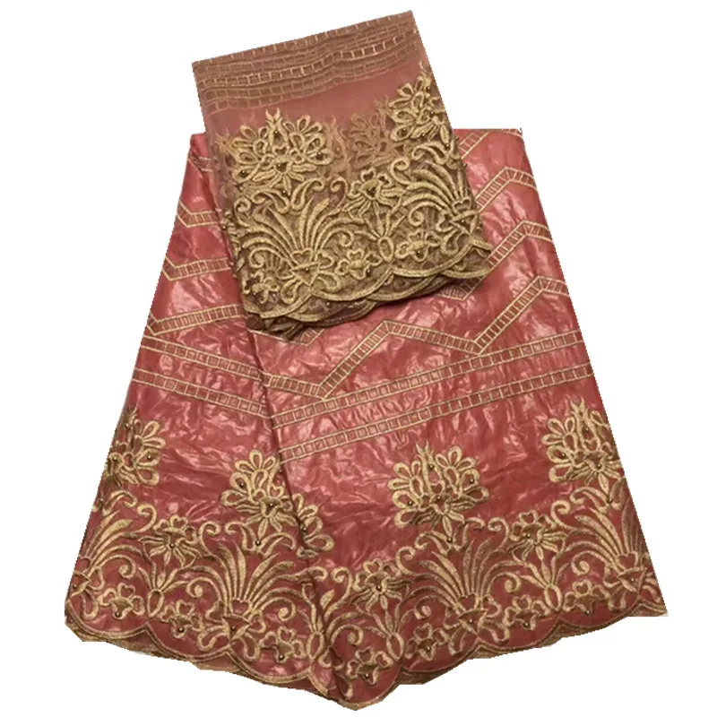 African lace fabric Embroidered Tulle Lace For Nigerian Bazin Riche Fabric Sewing Dress in white WKS50-45 | Дом и сад