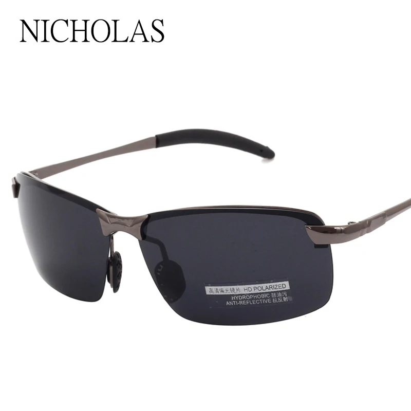 Мужские поляризационные солнцезащитные очки Брендовые в металлической оправе