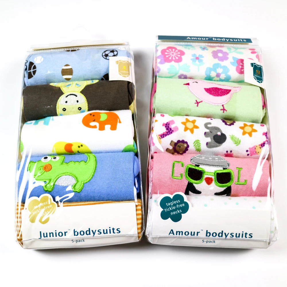 Оптовая продажа с фабрики 5 шт./лот детская одежда боди короткими рукавами для