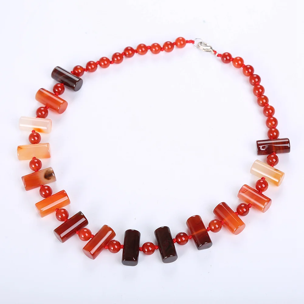 AAA RED Achat Halskette Frauen Schmuck винтажный мощный Naturstein Edelstein Weibliche Reiki Colar Feminino rosenкварz цепь с