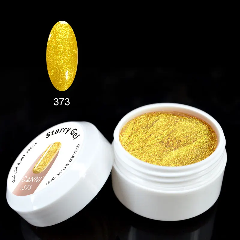 CANNI супер блеск УФ гель 24 цвета эффект замачивания гель для ногтей bling 15 мл жемчуг горячая Распродажа Салон Французский Звездный гель - Цвет: 373