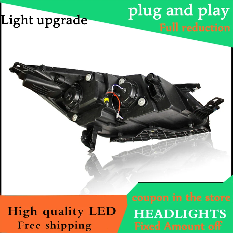 Автомобильный Стайлинг Головной фонарь для Ford Escape 2013-2015 Kuga фары двойной U Angel Eye DRL