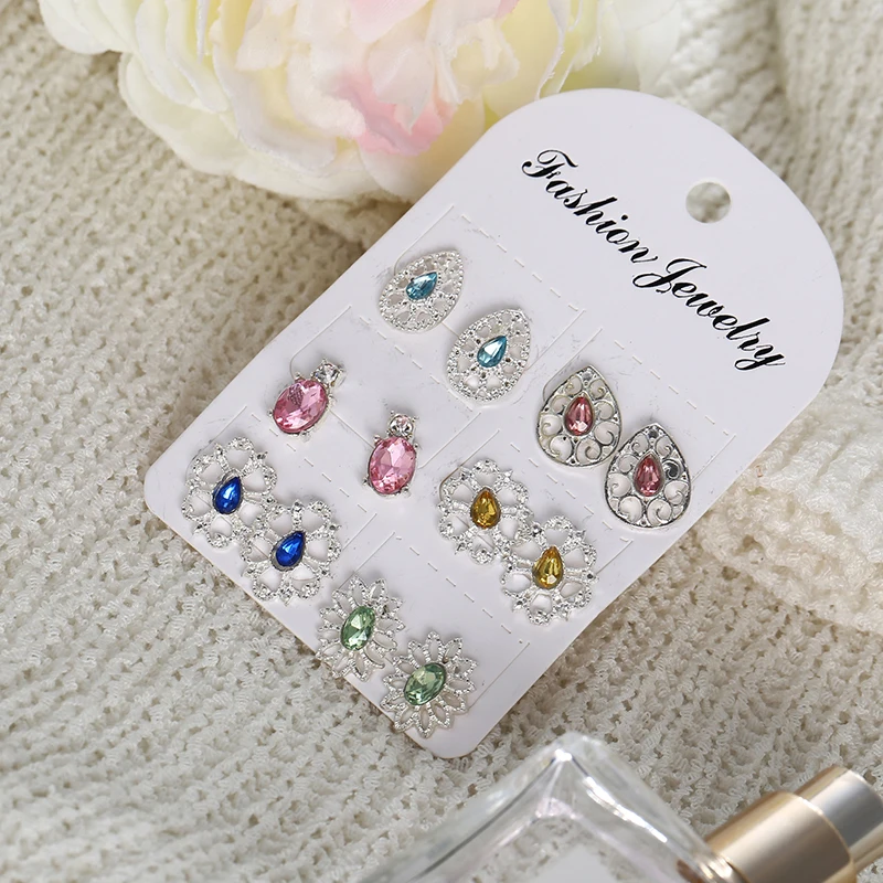 6 пар/компл. Boho многоцветный Bijoux (украшения своими руками) серьги-гвоздики в виде