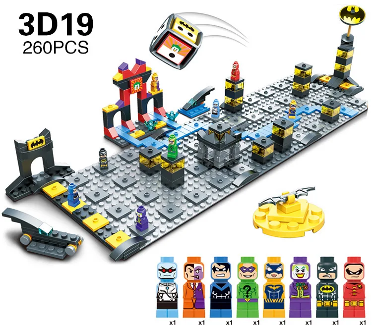 JLB 3D19 260 шт. 8 фигурок мягкая ручка сцена настольная игра строительные блоки