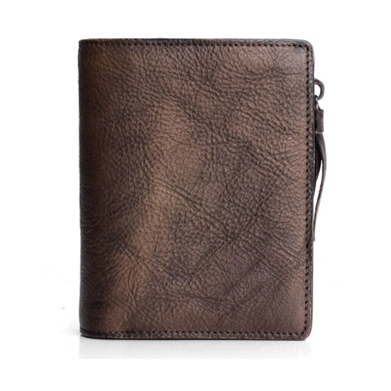 Портмоне мужское из 100% натуральной кожи в стиле ретро бумажник складной