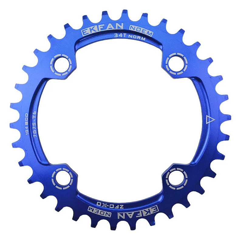 EKFan узкая широкая 32 T/34 T/36 T 104BCD MTB цепь круглой формы 7075-T6 велосипедная цепь велосипед круг коленчатая установка одна пластина