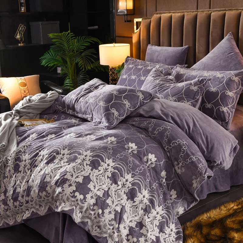 Роскошный зимний толстый бархатный фланелевый Комплект постельного белья с