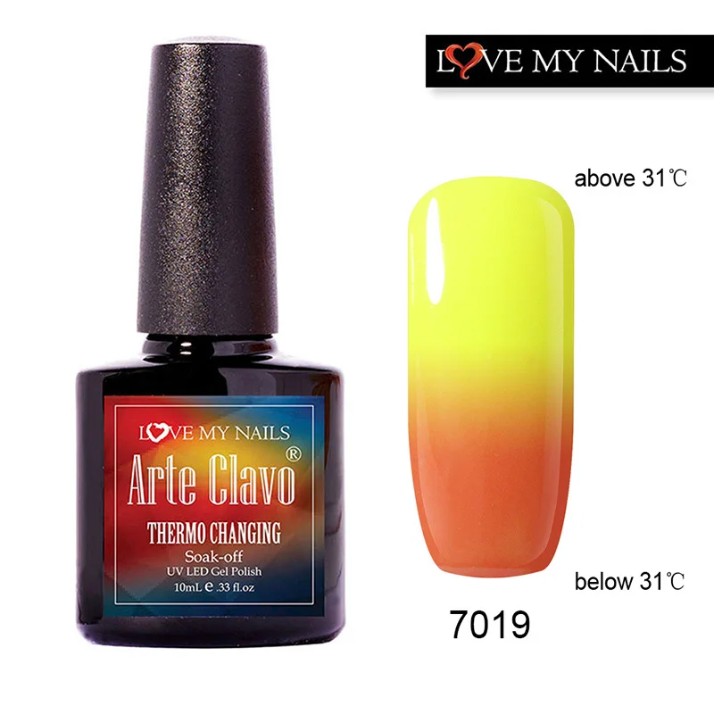 Гель лак для ногтей Arte Clavo с изменением цвета при температуре|gel nail polish colors|gel polishuv