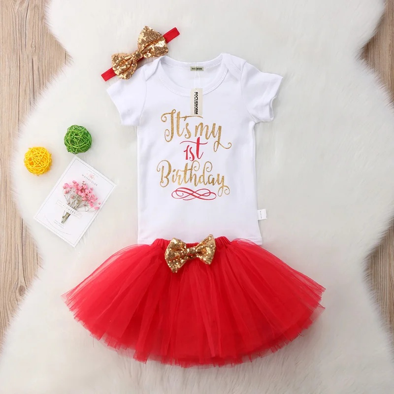 3 шт. кружевная юбка-пачка с коротким рукавом и надписью | Детская одежда обувь