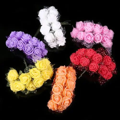 144 шт мини тюль сетка ПЕНА РОЗА 2 см Искусственный цветок Свадебная вечеринка