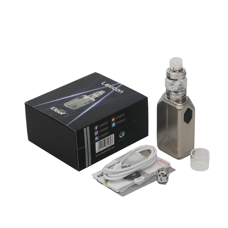 Оригинальный Eleaf Lexicon с 6 5 мл ELLO Duro Pmma Tank Kit 235 Вт Box MOD вейп комплект электронной
