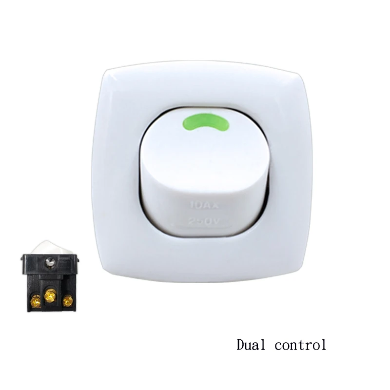 Dual Control 5 шт. 86 Тип гвоздя Bean Кнопка прикроватный переключатель спальня Панель управления Кнопка один двойной контроль небольшой выключатель освещения - Цвет: Dual Control