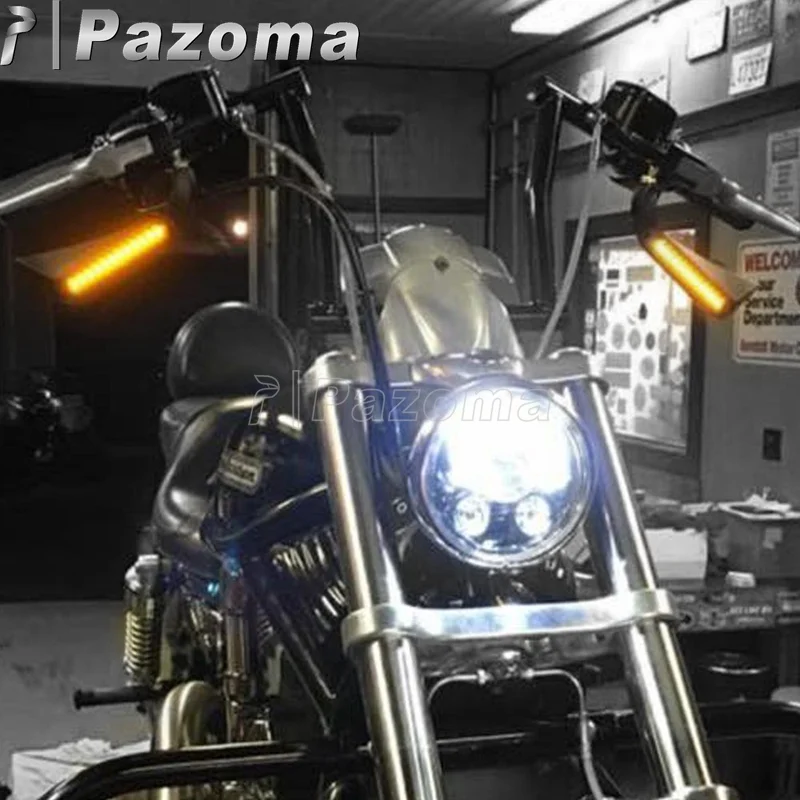 Мотоцикл 5/16 &quotБолт Алюминий светодиодный Зеркало заднего вида желтый сигнал