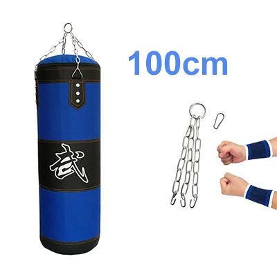 100cm 60/80/100/120/150/200 см утолщенный синий; Тканевая обувь; боксерская груша незаполненные блины для кроссфита Heavy Duty боксерских мешков Муай Тай Boxsack мешок с песком для фотостудии видео фото - Цвет: 100cm