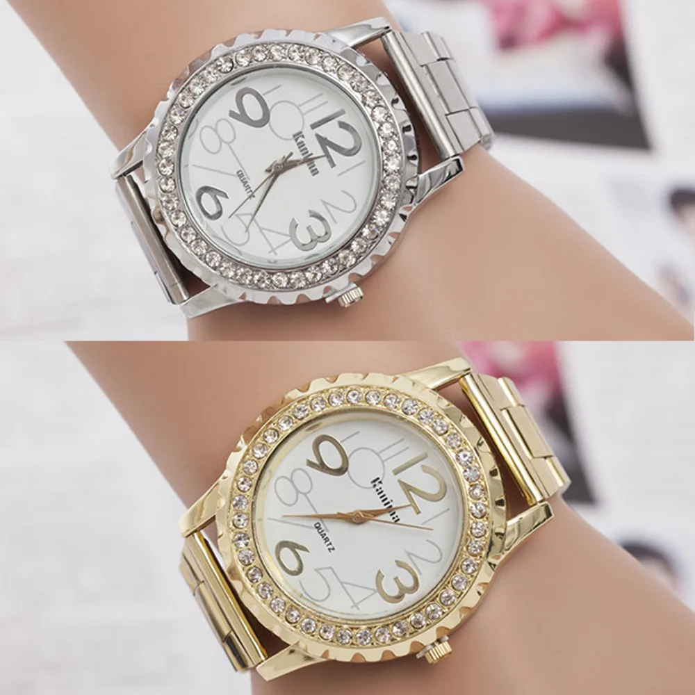 2019 New smart watches women Men's Quartz Wristwatches Crystal Rhinestone Alloy Stainless Steel Analog Wrist Watch | Наручные часы