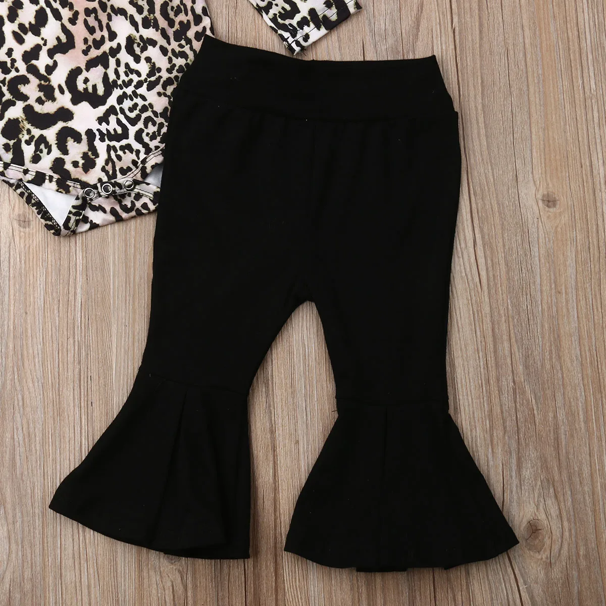 Модный леопардовый комбинезон с длинными рукавами для маленьких девочек топы