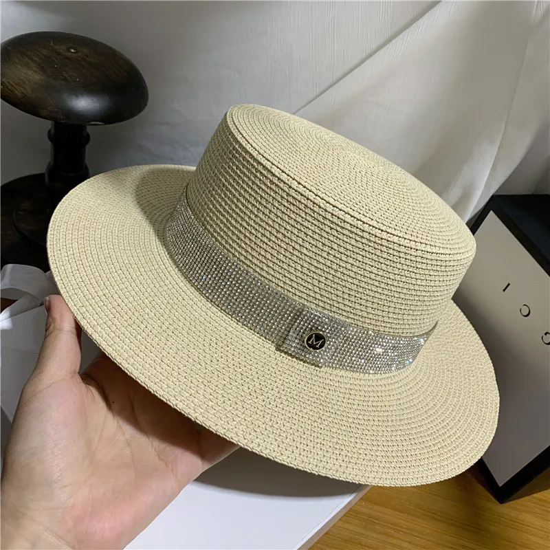 01906-yuchun-M Мерцающая буровая лента Бумага соломенный джазовый Шляпа Fedora для мужчин и женщин для отдыха Панама шляпа