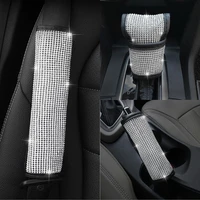 bling bling rhinestones crystal car handbrake grips cover gear shift collars cover seat belt cover pad auto interior accessories