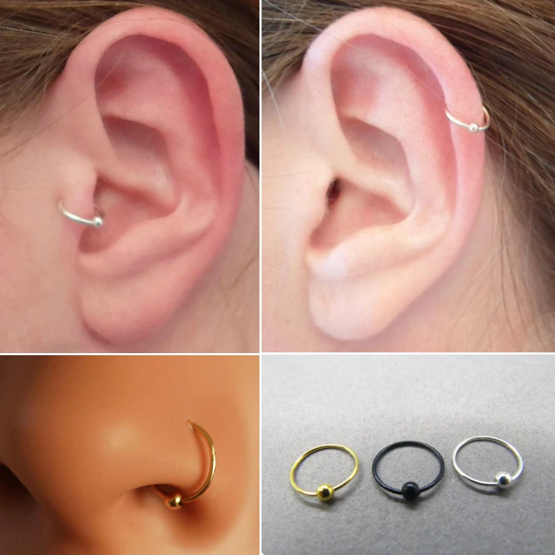 Женское серебряное кольцо для пирсинга носа обруч ювелирные изделия тела 8 мм