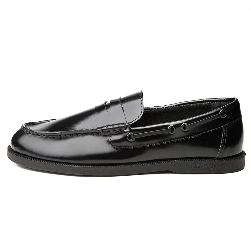 Egmont EG-89 Spring Summer Boat Shoes Mens Casual Loafers Genuine Leather Patent Solid Handmade Comfortable Breathable | Обувь