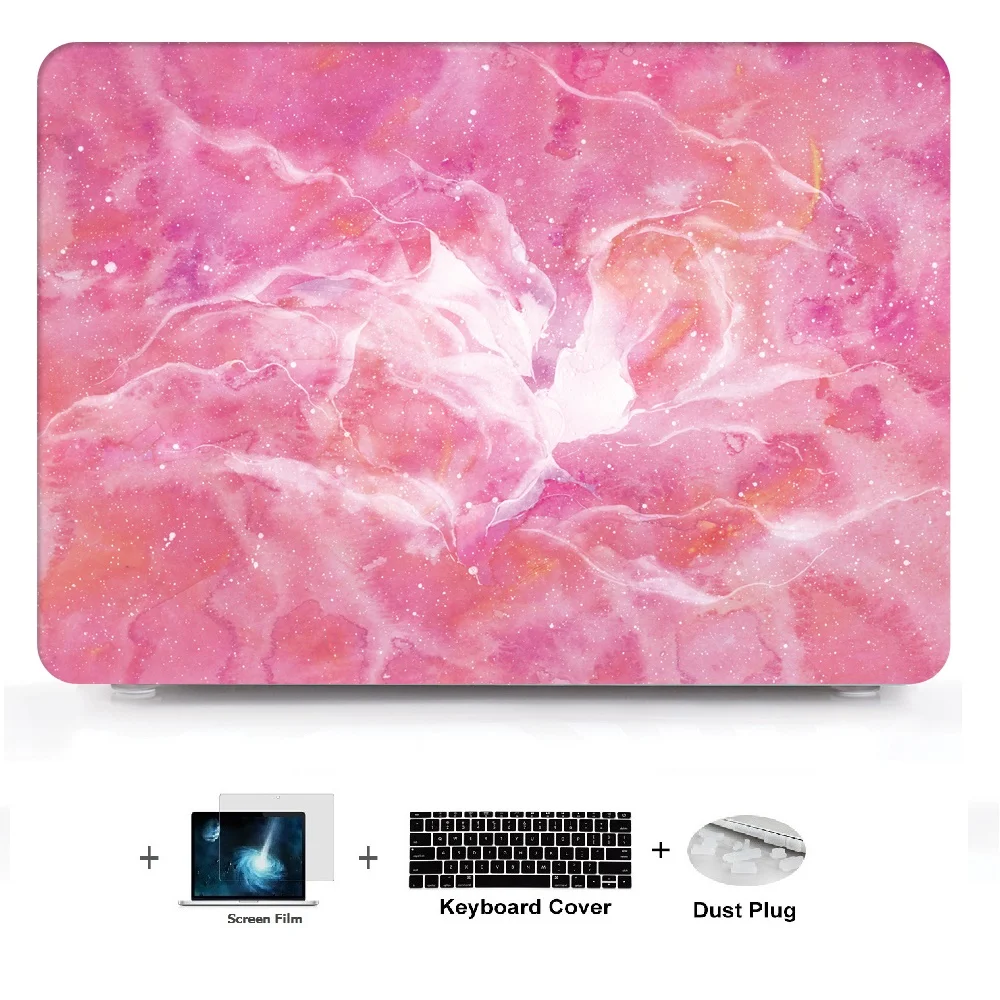 Мраморный чехол для планшета с цветной печатью жесткий Macbook Air 11 13 Pro Retina12 15 дюймов