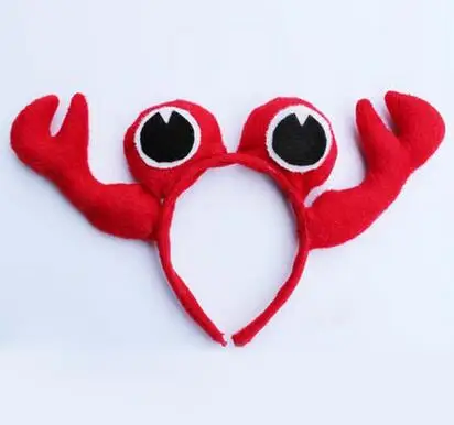 red crab Медведя и лягушки из мультфильмов лиса слон cat Шрек "Жираф" с леопардовым принтом в виде краба, лисы, тигра, корова Косплэй животных вечерние головная повязка, завязка для хеллоуина и Рождества - Цвет: red crab