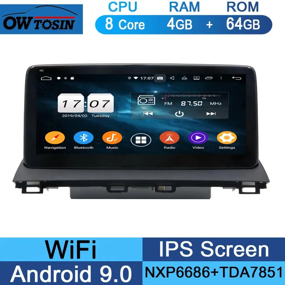 64G 10,2" ips 8 ядерный 4 Гб+ 64 ГБ Android 9,0 автомобильный мультимедийный плеер для Mazda 3 Мазда 3 Axela gps Радио DSP CarPlay - Цвет: 64G