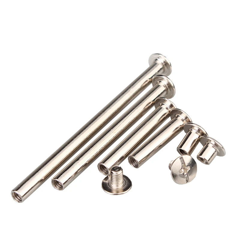 50 шт. никелированные винты M5 Chicago заклепки для ногтей шпильки фотоальбом записная