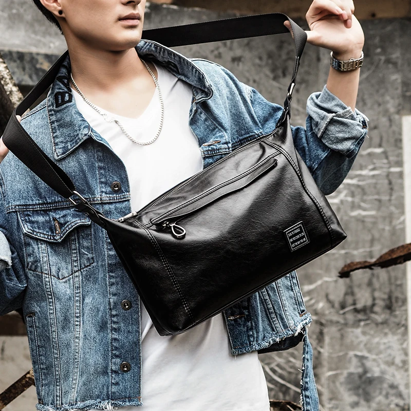 Мужская кожаная сумка через плечо Повседневная деловая сумка-мессенджер