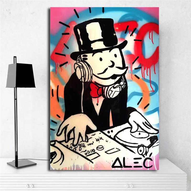DJ Monopolies от Alec Monopolies Картина на холсте Печать гостиной украшение дома Современное украшение на стену, живопись маслом плакат картинки
