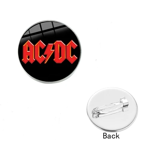 Style 8 SONGDA AC/DC поп-рок-группа Брошь Мода жесткий рок-музыка логотип ACDC ручной работы стекло кристалл купол значки на лацкан, Металлическая Эмблема для фанатов подарок - Окраска металла: Style 8