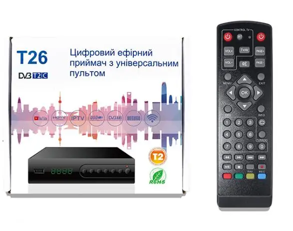 Наземный ресивер DVB T2 T26 dvb t2 & c Поддерживает MPEG4 H.264 youtube wifi адаптер av чехол