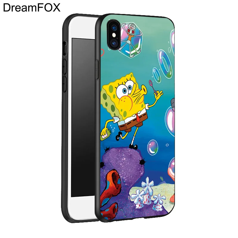DREAMFOX K208 Sponge Pants Black Soft TPU Silicone Case Cover For Apple iPhone 11 Pro XR XS Max X 8 7 6 6S Plus 5 5S 5G SE |