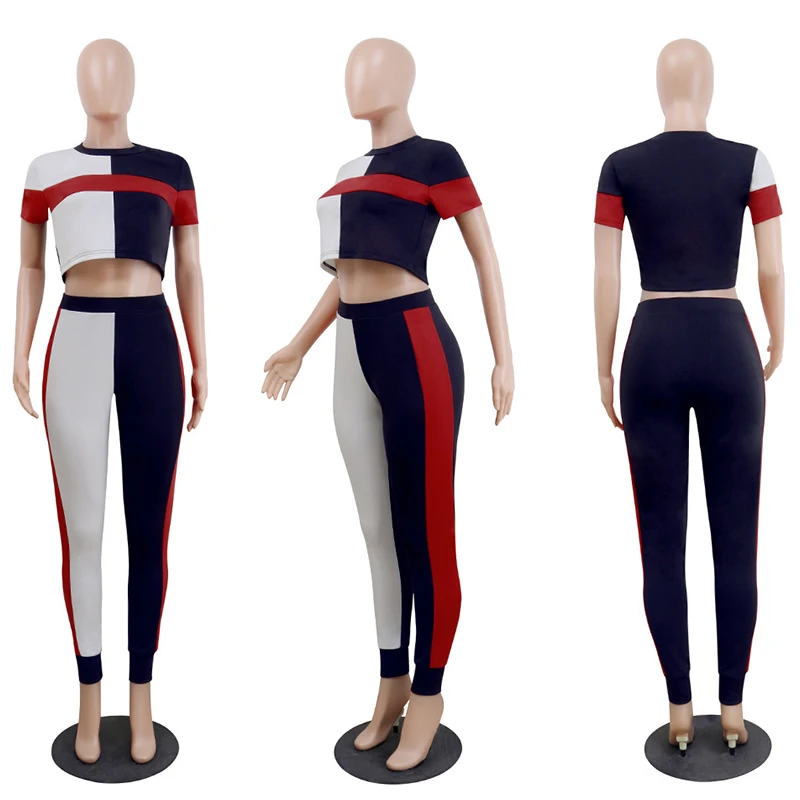 Женский комплект из 2 предметов укороченный топ в полоску костюм двух с коротким