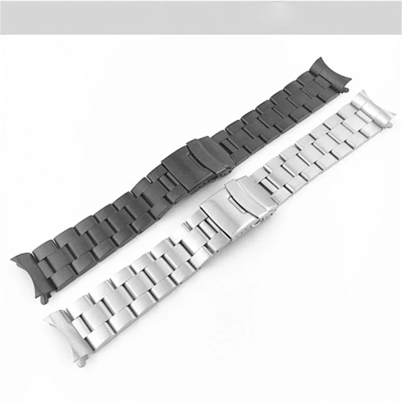 Solid stainless steel strap Curved interface brushed steel bracelet steel strap For precision skx007 20 22mm
